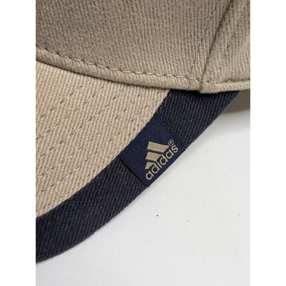 Vintage Adidas Khaki Black Adjustable Strapback Embroidered Logo Baseball Cap - Picture 3 of 10